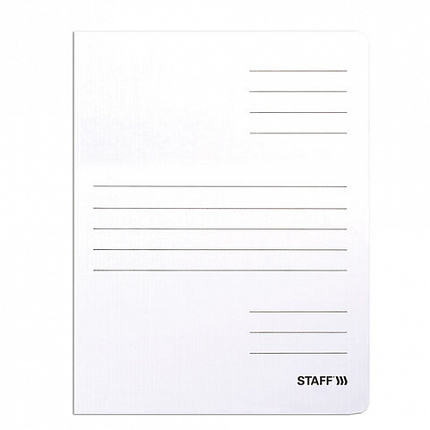 Скоросшиватель из микрогофрокартона STAFF, 30 мм, до 300 листов, белый, 128991