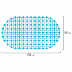 Коврик для ванны противоскользящий 68х39 см, "Молекулы", овальный, голубой, ПВХ, PRIMILA (ПРИМИЛА), 700388