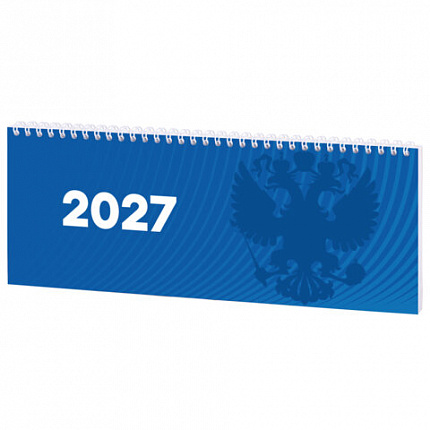 Планинг датированный 2027 285х112мм, STAFF, гребень, картонная обложка, 64 листа, "Символика РФ", 117853