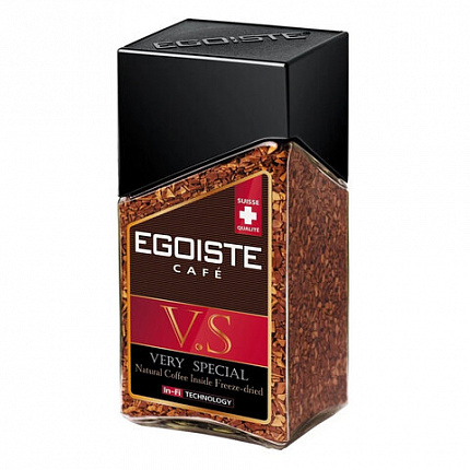 Кофе растворимый EGOISTE "V.S" 100 г, стеклянная банка, сублимированный, ШВЕЙЦАРИЯ, EG10009007
