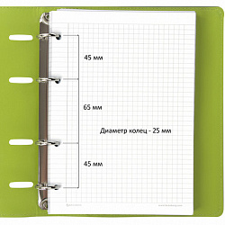Тетрадь на кольцах А5 (180х220 мм), 120 листов, под кожу, клетка, BRAUBERG "Joy", зелёный/светло-зелёный, 129991