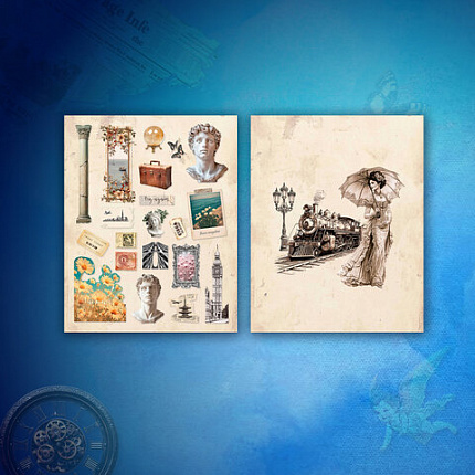 Стикербук для скрапбукинга А5, 6 листов, 150 цветных стикеров, на скрепке, BRAUBERG, "Эстетика", 666051