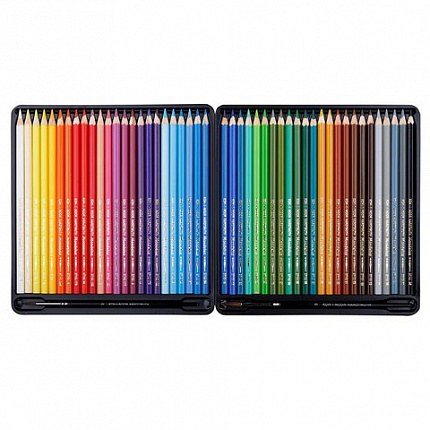 Карандаши цветные акварельные художественные KOH-I-NOOR "Mondeluz", 48цв., кисть, точилка, европодвес 3713/48, 3713048003KZ