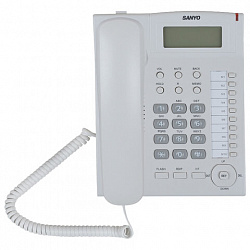 Телефон SANYO RA-S517W, спикерфон, память 30 номеров, тональный/импульсный режим, белый