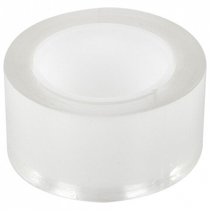 Многоразовая двухсторонняя прозрачная крепежная лента, скотч NANO tape, 2 м x 3 см, толщина 1 мм, WBZ (ВБЗ), 700425