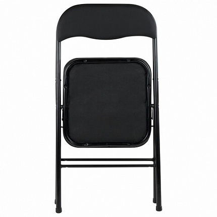 Стулья складные BRABIX "Golf CF-007", КОМПЛЕКТ 4 шт., черный каркас, кожзам черный, 533032