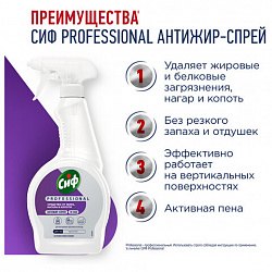 Средство для чистки плит, духовок, грилей от жира/нагара 500 мл, СИФ "Professional", спрей