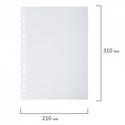 Папки-уголки с перфорацией прозрачные, до 40 листов, ПЛОТНЫЕ 0,18 мм, комплект 10 шт., BRAUBERG, 226827