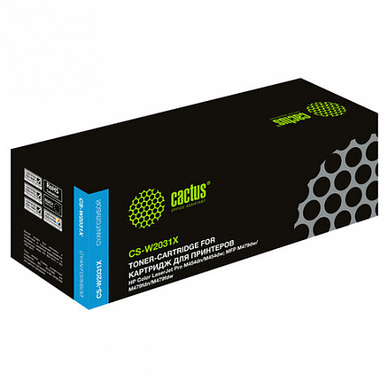 Картридж лазерный CACTUS (CS-W2031X) для HP LJ M454/MFP M479, голубой, ресурс 6000 страниц