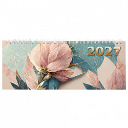 Планинг датированный 2027 285х112 мм, STAFF, гребень, картонная обложка, 64 листа, "Нежность", 118707