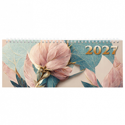 Планинг датированный 2027 285х112 мм, STAFF, гребень, картонная обложка, 64 листа, "Нежность", 118707
