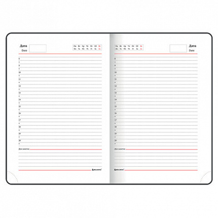 Ежедневник недатированный А5 138х213 мм BRAUBERG "Metallic", под кожу, 136 л., гибкий, серебряный, 113377