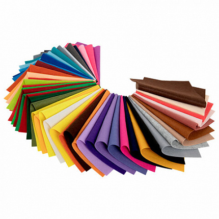 Фетр мягкий А4, 1 мм, 50 листов, 50 цветов, плотность 160 г/м2, ОСТРОВ СОКРОВИЩ, 665473