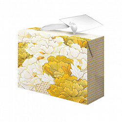 Пакет-коробка подарочный (1 штука) ассорти "Цветы", 22,5х13,5х20 см, тиснение фольгой, ламинация 90077, 90078, 90077