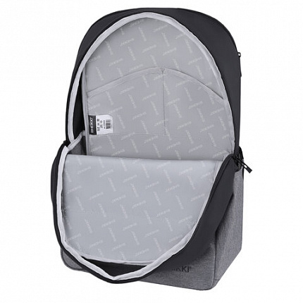 Рюкзак HEIKKI SECTIONS (ХЕЙКИ) универсальный, передние карманы, серый/черный,46,5х30х17 см, 273908