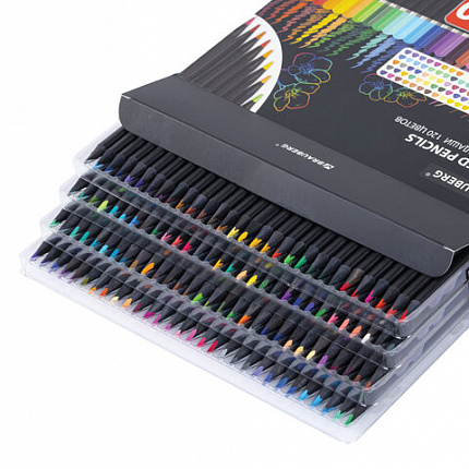 Карандаши цветные чёрное дерево BRAUBERG BLACK WOOD, 120 цветов, мягкий грифель 3 мм, 182046