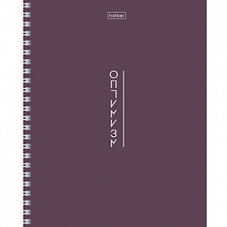 Тетрадь А5, 80 л., HATBER, гребень, клетка, Soft-touch ламинация, "Криптография" (микс в спайке), 090314, 80Т5лВ1гр