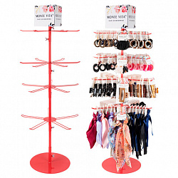 Стойка-вертушка настольная MONTE VITA (МОНТЕ ВИТА), 108х44см, 4 ряда, 22 крючка, 507506