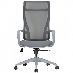 Кресло офисное CHAIRMAN CH 577, эргономичная спинка, серый пластик, сетка/ткань, серое, 7146057