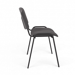 Стул для персонала и посетителей "ИЗО", черный каркас, серая ткань, В-3/С-71 меланж