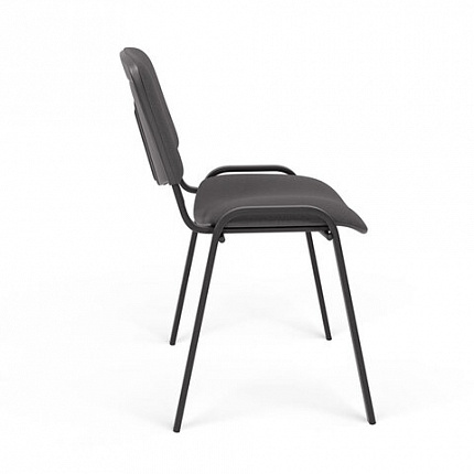 Стул для персонала и посетителей "ИЗО", черный каркас, серая ткань, В-3/С-71 меланж