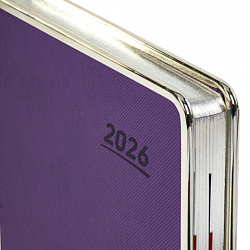 Ежедневник датированный 2026 А5 148х218мм GALANT "Infinity Silver", под кожу, фиолетовый, 117498