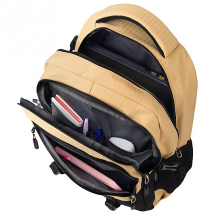 Рюкзак HEIKKI VALUABLE (ХЕЙКИ) универсальный, 2 отделения, отделение для ноутбука, бежевый, 48x33x19 см, 273870