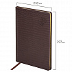 Еженедельник датированный 2026 БОЛЬШОЙ ФОРМАТ 210х297 мм, А4 BRAUBERG "Comodo", под кожу, коричневый, 117152