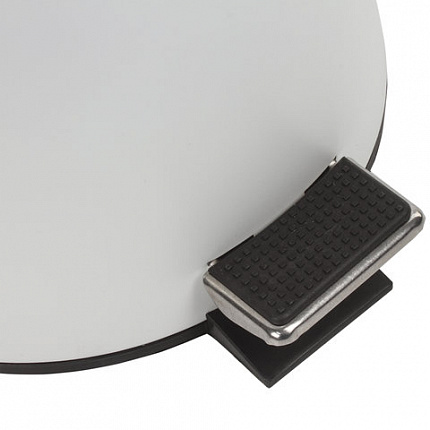 Ведро мусорное с педалью 5 литров "Classic", БЕЛОЕ ГЛЯНЦЕВОЕ, металлическое, со съемным внутренним ведром, LAIMA, 604947