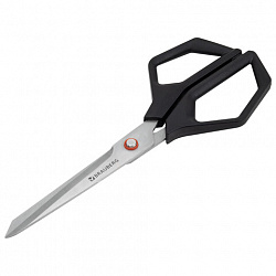 Ножницы BRAUBERG "Super black" 220 мм, черные, 3-сторонняя заточка, ручки из ABS-пластика, 238855