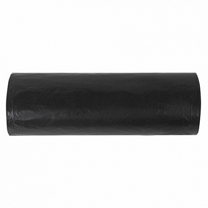 Мешки для мусора 120 л черные, в рулоне 10 шт., ПВД 55 мкм, 68х105 см, ЛЮБАША, 608097