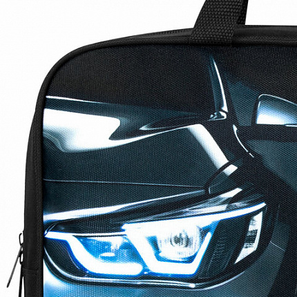 Папка на молнии с ручками BRAUBERG KIDS А4, 1 отделение, полиэстер, 80 мм, "Dark car", 273315