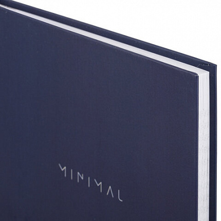 Блокнот А5 134х206 мм, 80 л., твёрдый, клетка, BRAUBERG "Minimal", синий, 116439