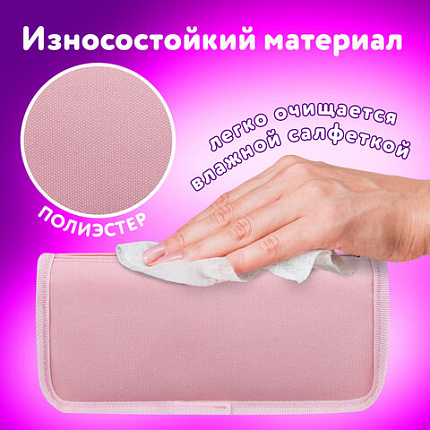 Пенал мягкий BRAUBERG, 2 отделения, полиэстер, "Strawberry shortcake", розовый, 21х9х6 см, 271577