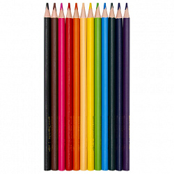 Карандаши цветные ЛУЧ "Школа Творчества", 12 цветов, трёхгранные, натуральное дерево, 30С 1806-08