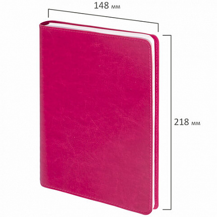 Тетрадь А5 (148x218 мм), BRAUBERG "Office PRO", гибкая, под кожу, гребень, 80 л., красная, 111042