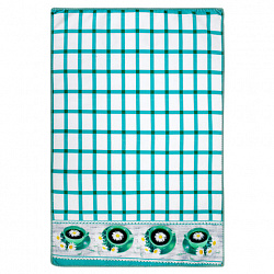 Салфетка из МИКРОФИБРЫ универсальная, 40х60 см, бирюзовая клетка, орнамент, 240 г/м2, BOOMHOUSE (БУМХАУС), 700879