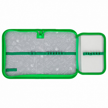 Пенал ПИФАГОР, 1 отделение, 1 откидная планка, полиэстер, 19х13 см, "Football match", 273476