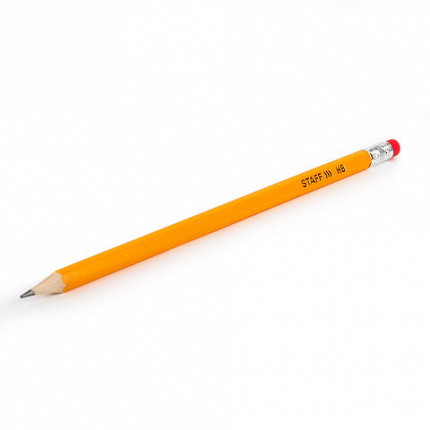 Карандаши чернографитные простые с ластиком HB, ВЫГОДНАЯ УПАКОВКА КОМПЛЕКТ 30 штук, STAFF, 181881