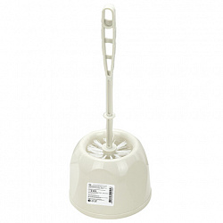 Ершик для унитаза с подставкой стандартной, "Блеск", цвет мраморный/белый ротанг, IDEA, М 5010