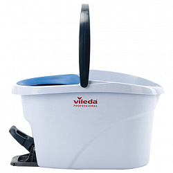 Швабра с отжимом и ведром 10л VILEDA PROFESSIONAL "УльтраСПИН Мини", отжим с педалью, насадка, синий 158010