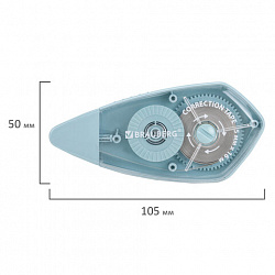 Корректирующая лента BRAUBERG REWIND, 5 мм х 16 м, механизм перемотки, корпус зеленый, блистер, 272489