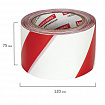 Лента оградительная сигнальная красно-белая, 75 мм х 200 м, BRAUBERG "Грандмастер", полиэтилен, 604892