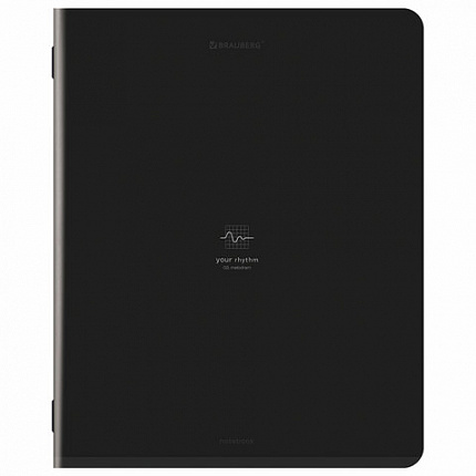 Тетрадь А5, 48 л., BRAUBERG, скоба, клетка, SoftTouch, "Ритм", (микс в спайке), 405331
