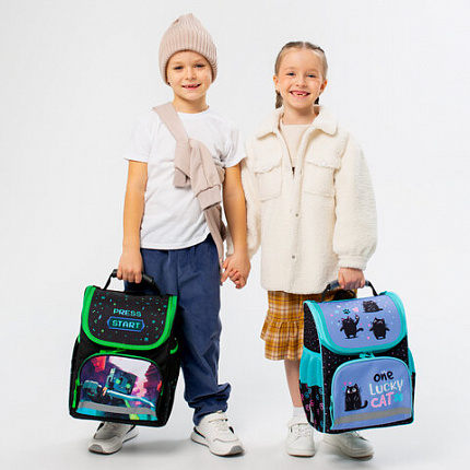 Ранец ПИФАГОР BASIC, 1 отделение, 3 кармана, эргономичная спинка, "Sharp sword", 35х28х18 см, 273138