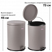 Ведро мусорное с педалью 20 литров "Classic", СЕРОЕ МАТОВОЕ, металлическое, со съемным внутренним ведром, LAIMA, 604946