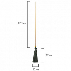 Метла синтетическая круглая 32х11 см, с череноком 120 см, еврорезьба, № 6, LAIMA EXPERT, 600386