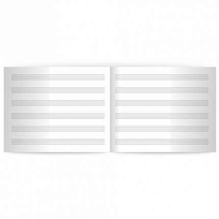 Тетрадь для нот А5, 24 л., обложка мелованный картон, горизонтальная, на скобе, BRAUBERG, "Музыка", 404639