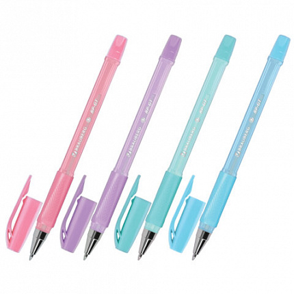 Ручка шариковая BRAUBERG "BP-GT PASTEL", СИНЯЯ, корпус ассорти, пишущий узел 0,7мм, линия письма 0,35 мм, 144503