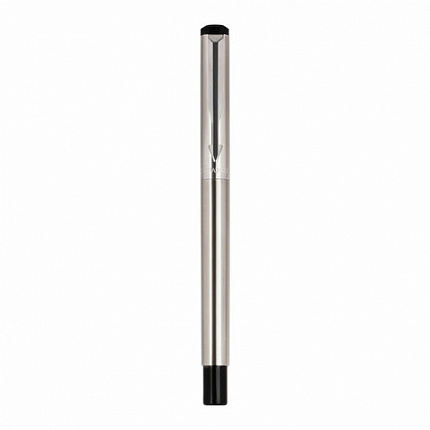 Ручка перьевая PARKER "Vector Stainless Steel", корпус серебристый, детали из нержавеющей стали, синяя, S0029690